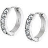 Boucles oreilles Lotus Cr&eacute;oles style Urban Woman serties oxyde de zirconium Blanc
