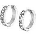 Boucles d'oreille sur Grenoble : Boucles oreilles Lotus Cr&eacute;oles style Urban Woman serties oxyde de zirconium Blanc