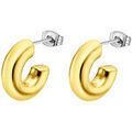 Boucles oreilles Lotus Cr&eacute;oles style Urban woman acier dor&eacute; fil rond &eacute;pais Jaune Grenoble