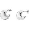 Boucles oreilles Lotus Cr&eacute;oles Style Urban Woman acier forme lune Blanc