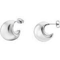 Boucles d'oreille sur Grenoble : Boucles oreilles Lotus Cr&eacute;oles Style Urban Woman acier forme lune Blanc