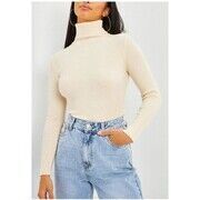 Pull Kebello Pull col Roul&eacute; F, Beige Beige