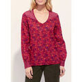 Chemises sur Grenoble : Chemise La Fiancee Du Mekong Chemisier imprim&eacute; coton bio dentelle SHARMA Rouge