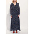 Robe La Fiancee Du Mekong Robe longue fluide imprim&eacute;e MALADA Bleu