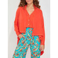 Gilets sur Grenoble : Gilet La Fiancee Du Mekong Gilet long maille effet drapp&eacute; TACHI Orange