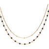 Collier Orusbijoux Collier Argent Dor&eacute; Double Chaine Et Pierres Naturelles Dor&eacute;