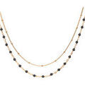 Collier Orusbijoux Collier Argent Dor&eacute; Double Chaine Et Pierres Naturelles Dor&eacute; Grenoble