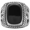 Bijoux Orusbijoux Bague Argent Homme Temple Pierre Onyx Argent&eacute;