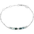 Bracelets sur Grenoble : Bracelets Orusbijoux Bracelet Argent Rhodi&eacute; Pierres Pr&eacute;cieuses Saphir V&eacute;ritable Argent&eacute;