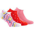 Chaussettes sur Grenoble : Chaussettes Kindy Lot de 3 paires d'invisibles en coton motifs &eacute;toiles Rouge