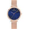 Montre Pierre Lannier Montre Femme ELARA Bleu Acier milanais Dor&eacute;-rose Bleu