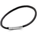 Bracelets Brillaxis Bracelet cuir noir et acier Grenoble