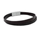 Bracelets sur Grenoble : Bracelets Jourdan Bracelet Lumio acier cuir brun
