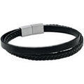 Bracelets sur Grenoble : Bracelets Jourdan Bracelet Lumio acier cuir noir