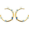 Boucles d'oreille sur Grenoble : Boucles oreilles Brillaxis Boucles d'oreilles demi cercle et oxydes bleus