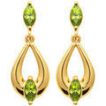 Boucles oreilles Brillaxis Boucles d'oreilles plaqu&eacute; or et oxyde vert Jaune Grenoble