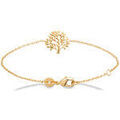 Bracelets Brillaxis Bracelet Arbre de vie plaqu&eacute; or Jaune