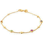 Bracelets Brillaxis Bracelet plaqu&eacute; or multicolore Jaune