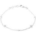 Bracelets Brillaxis Bracelet argent rhodi&eacute; et oxydes blancs Blanc Grenoble