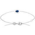 Bracelets Brillaxis Bracelet argent rhodi&eacute; et oxyde bleu Blanc Grenoble