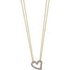 Collier Lotus Collier Style coeur empierr&eacute; acier dor&eacute; Jaune