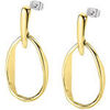Boucles oreilles Lotus Boucles d'oreilles Style motif ovalis&eacute; ondul&eacute; acier dor&eacute; Jaune