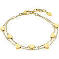 Bracelets Lotus Bracelet Silver acier dor&eacute; et coeurs Jaune Grenoble