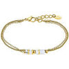Bracelets Lotus Bracelet Style acier dor&eacute; et perles blanches Jaune