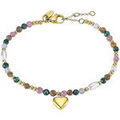 Bracelets sur Grenoble : Bracelets Lotus Bracelet Silver acier dor&eacute; coeur et perles Jaune