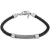 Bracelets Lotus Bracelet homme Style cuir noir et acier