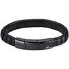 Bracelets Lotus Bracelet homme Style noir et liser&eacute; bleu Noir