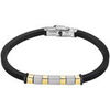 Bracelets Lotus Bracelet homme Style acier blanc et dor&eacute; et caoutchouc Multicolore