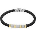 Bracelets Lotus Bracelet homme Style acier blanc et dor&eacute; et caoutchouc Multicolore Grenoble