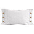 Linge de maison sur Grenoble : Coussins Soleil D'Ocre Lino Blanc 30x50 cm. . Maison & D&eacute;co > Coussins.
