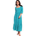 Robes sur Grenoble : Robe Admas Robe longue estivale demi-manches col carr&eacute; Dreams Bleu