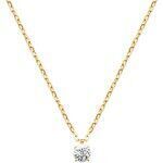 Collier Brillaxis Collier plaqu&eacute; or solitaire oxyde 4 mm Jaune