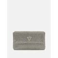 Saccoches / Etuis sur Grenoble : Pochette Guess Zalina Mini Argent&eacute;