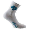 Chaussettes sur Grenoble : Chaussettes Achile Socquettes sport fleurs c&ocirc;tes 1/1 coton fabrication fran&ccedil;aise Blanc