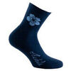 Chaussettes Achile Socquettes sport fleurs c&ocirc;tes 1/1 coton fabrication fran&ccedil;aise Bleu
