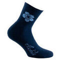 Chaussettes sur Grenoble : Chaussettes Achile Socquettes sport fleurs c&ocirc;tes 1/1 coton fabrication fran&ccedil;aise Bleu