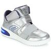 Baskets montantes enfant Geox J XLED GIRL Argent&eacute;