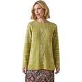 Pull Daxon by - Pull &agrave; torsades encolure ronde Vert