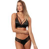 Triangles / Sans armatures Admas Ensemble soutien-gorge triangle et slip Satin Noir
