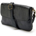 Sacs &agrave; mains sur Grenoble : Sac a main Daxon by - Sac pochette en cuir &agrave; bandouli&egrave;re Noir