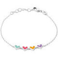 Bracelets sur Grenoble : Bracelets Brillaxis Bracelet enfant argent coeurs mutlicolores