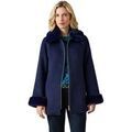 Manteau Daxon by - Manteau court zipp&eacute; Bleu Grenoble