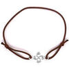 Bracelets Bijoux Basques Bracelet croix basque argent sur &eacute;lastique marron Blanc