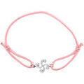 Bracelets Bijoux Basques Bracelet croix basque argent sur &eacute;lastique rose Blanc