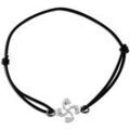Bracelets Bijoux Basques Bracelet croix basque argent sur &eacute;lastique noir Blanc Grenoble