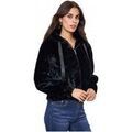 Pull Kebello Sweat polaire court &agrave; capuche F, Noir Noir